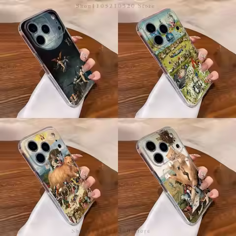 H-Hieronymus Bosch Painting Phone Case For iPhone 17,16,15,14,13,12,11 Pro,Max,Plus,X,XS,XR,SE4,E Mi