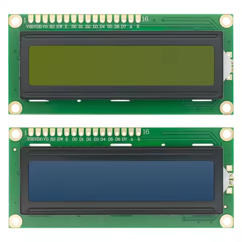 LCD1602+I2C Module Blue / Yellow Green Screen 16x2 Character LCD Display PCF8574T PCF8574 IIC I2C In