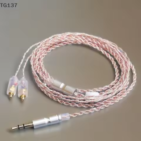 N5005/N30 HiFi Silver Earphone Upgrade Cable Plated Core Cable MMCX 3.5mm 1.2m For Sennheiser IE200/