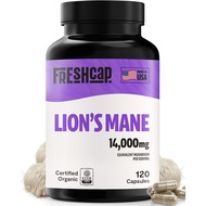 FreshCap Lions Mane Supplement Capsules 14,000mg - Lion's Mane Mushroom Capsules, Lions Mane Extract