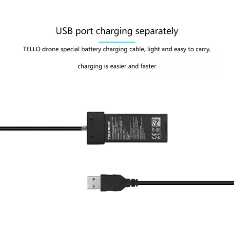 FOR TELLO Battery Charging Cable USB Cable Port Battery Fast Charger Cable 70cm/27.56in F19E