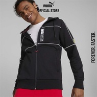 PUMA AUTO - เสื้อแจ็คเก็ตผู้ชาย Scuderia Ferrari Race Hooded Sweat Jacket สีดำ - APP - 53582901