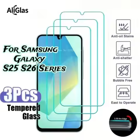 3Pcs 9D Tempered Glass Film for Samsung Galaxy S26 S25 Ultra S25 S26 Edge S26 S25 Plus Screen Protec