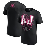 Wwe Men's Black AJ Lee Pink Initials T-Shirt