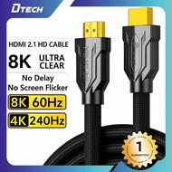 DTECH HDMI 8K 2.1 Braided Cable HDMI To HDMI Cable Ultra High Speed Transmission Cable 48Gbps 3D HDR