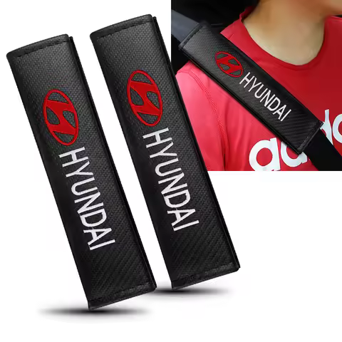 Adjustable Car Carbon Fiber Seat Belt Shoulder Pads For HYUNDAI i20 i30 Tucson i10 ix35 i40 Solaris 