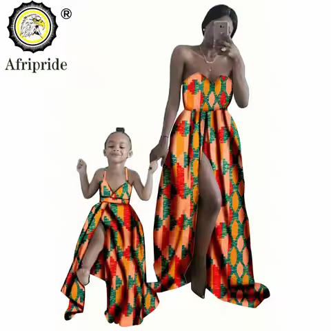 African Print Dresses for Women and Girl for Party Wedding Evening Outfits Wax Attre Dashiki Dress P