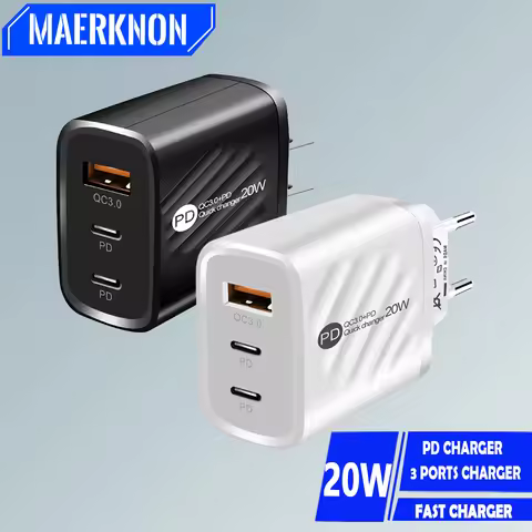 USB Charger 20W Quick Charger 3.0 Fast Charging Type C PD Mobile Phone Power Adapter For iPhone 15 X