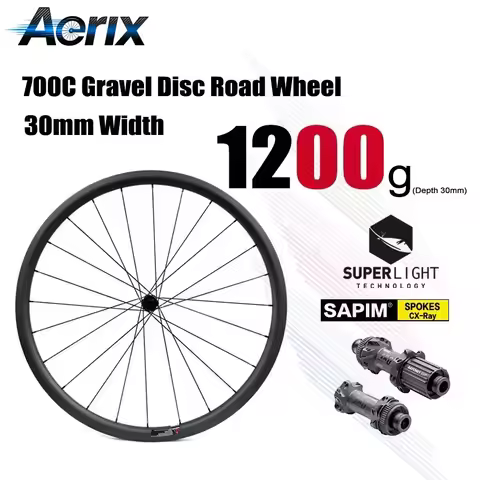 700C T1100 Carbon Gravel Wheelset 30/35/40/45/50mm Tubeless 30mm Width DT240s Sapim CX-Ray Super Lig