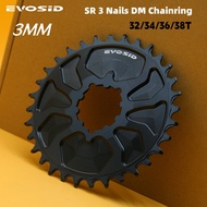 EVOSID Mountain Bike Chainring 32/34/36/38T MTB Bicycle Chainwheel 8-12S MTB Bike Crankset 3 Nails N