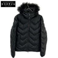 Philipp Plein 黑色羊皮連帽羽絨服，48 碼 [二手]