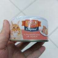 24 X 80g Cindy Recipe Original Tuna White Meat with Salmon Wet Cat Food Makanan Basah Kucing