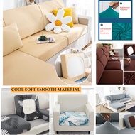 READY STOCK Spandex Smooth Cushion Cover 1/2/3/4 Seat Sofa Cover Sofa Protector L Shape Sofa Cover Couch Cover Slipcover