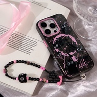 เคสโทรศัพท์มือถือลายแมวสีดำดูดซับแม่เหล็กสองชั้นป้องกัน iPhone17Promax ลายการ์ตูน Adorable 17Pro ลาย