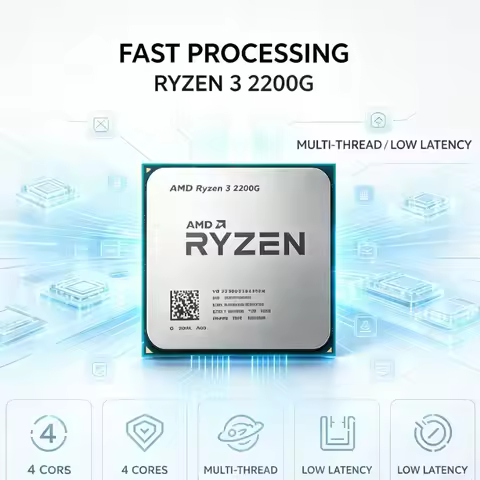 AMD Ryzen 3 2200G 4Core 4Thread Desktop CPU for Office Work Home Entertainment AM4 Vega 8