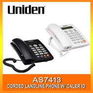 UNIDEN AS7413 Basic Series Corded Landline Phone With Caller ID & Speaker (Black & White)