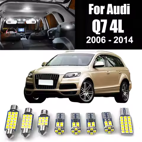 For Audi Q7 4L 2006 - 2014 18pcs Kit 12V Car LED Bulbs Interior Dome Lamp Glove Box Light Trunk Ligh