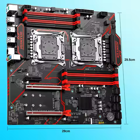 JGINYUE X99 Dual CPU Motherboard LGA 2011-3 E5 V3 V4 CPU B DDR3 Memory Eight Channels Dual Cpu X99-9