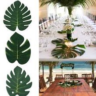 12/1pc Artificial Tropical Palm Leaves, Hawaiian Tropical Leaf Placemats, Multiple Sizes Available I