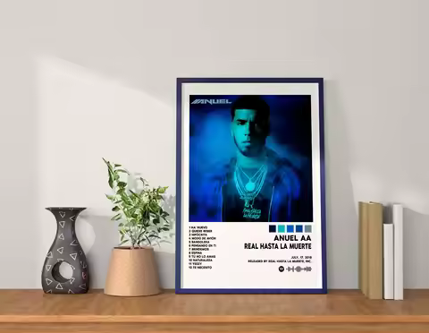 Anuel AA Tracklist Hasta La Muerte Real Hasta La Muerte Music Album Poster Wall Art Pictures Canvas