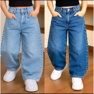 KID'S unisex 4y-14y Baggy Wide Leg Jeans, Casual Denim 2y-14y