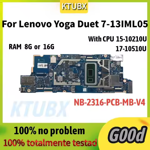 For Lenovo Yoga Duet 7-13IML05 Laptop Motherboard.NB2316-PCB-MB-V4.With I5 I7 10th Gen cpu.16G RAM.1