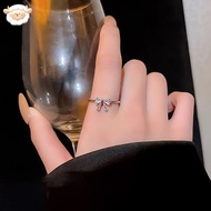 H Adjustable Opening Ring Lovely Bow Knot Ring Women Simple Versatile Index Finger Ring H