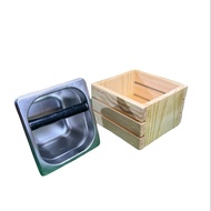 coffee knock box Coffee Knock Box Stainless Steel Wood Coffee Grounds Container Box กล่องไม้ใส่ถัง