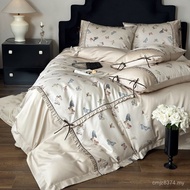 Butterfly Bedding Bedding Sheets Pleated Tribute Satin Cotton Pure Cotton Full Quilt Cover Printed L