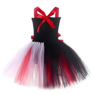 Cruella Cosplay Costume with Dalmatian Design - Kids' Halloween Dress