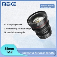 Meike 85mm T2.2 MF Manual Focus Cine Lens Large Aperture Mirrorless Cameras Lens For Fuji XF Canon R