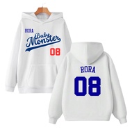 Hoodie sweater white fanmade Babymonster Kpop rora Hoodie Stage Outfit