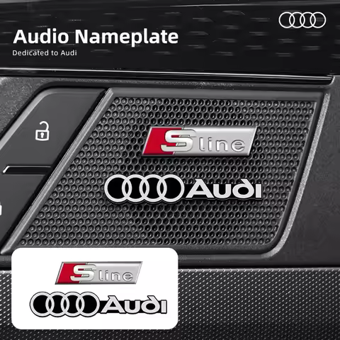 Car Audio Decorate 3D Aluminum Badge Emblem Stickers For Audi Sline A1 A3 A4 A5 A6 S6 A7 Q3 Q5 Q6 Q7
