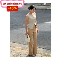 La Boutique Elegant Long Flared Women's Khaki Pants-Q011 Flared Pants Wide Leg Pants Women Long Pant