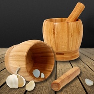 Bamboo Garlic Jar Household Garlic Grinder Medicine Jar Bamboo Wood Garlic Mortar Creative Manual Ki