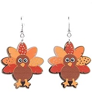 Large Thanksgiving Turkey Earrings Gobble Gobble