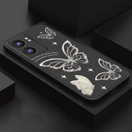 Silicone Phone Case for OPPO A74 5G A96 A95 A76 A74 Gold Line Butterfly Silicone Phone Case Soft Pro