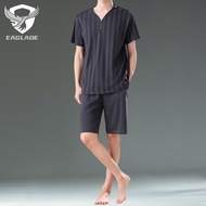 EAGLADE Pajama Sleepwear Clothes Pyjamas for Men Breathable MT-7901 in Grey G07