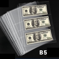 Photo Sleeves for 9~26 Ring Binder B5 Size 20.4cm*26.8cm Laser Clear PP, Heavy-Duty Archival Photo P