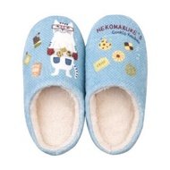 Kusuguru Japan 日本眼鏡貓 拖鞋 保暖靜音室內拖鞋 -貓丸款藍色