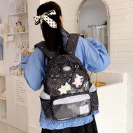 Sweet Cute Ita Backpack For Women Large Capacity Anime Transparent Backpack Student School Bag DIY B