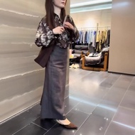 New Daaimei Yiyuan 2025 Autumn Printed Shirt & Split Skirt for Women