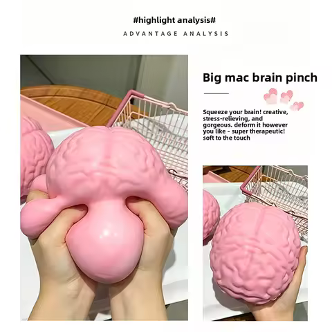 Giant-Brain Squishies Stress Ball Extra Soft Tpr Slow-Rising Squeeze Fidgets For Anxiety Adhds Kids 