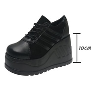 Big Size 35-43 Black Design Female Goth Platform Fashion Cosplay Wedges High Heels Women's Pumps 202