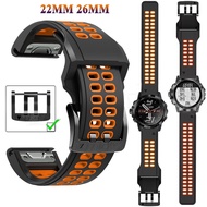 26mm 22mm Silicone Sport Waterproof Band Quick Fit Strap For Garmin Fenix 2 3 3HR 5 5X Plus 6 6X 7 7X Pro Marq Gen2