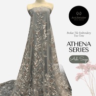 Bahan Kain Kebaya Brokat Tile ATHENA SERIES 2Tone Warna Ungu Mauve Taro Motif Timbul Harga 05m Warna