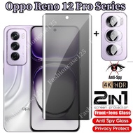 Oppo Reno 12 Pro Reno12 5G 2024 Curved Private Tempered Glass Full Cover Screen Protector Anti-Spy A
