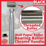 Black Hardware Bearing Gum Glue Wallpaper Wall Paper Sticker Seam Roller Wheel Handle Kertas Dinding