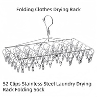 Hanger Falling Off Windproof Hanger Socks Clip 52 Clip Stainless Steel rack drying More Sunscreen Fo