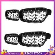 【HOT SALE】 2X Front Kidney Grill, Front Hood Diamond Grille Meteor Grill For- F30 F31 F35 320I 328I 